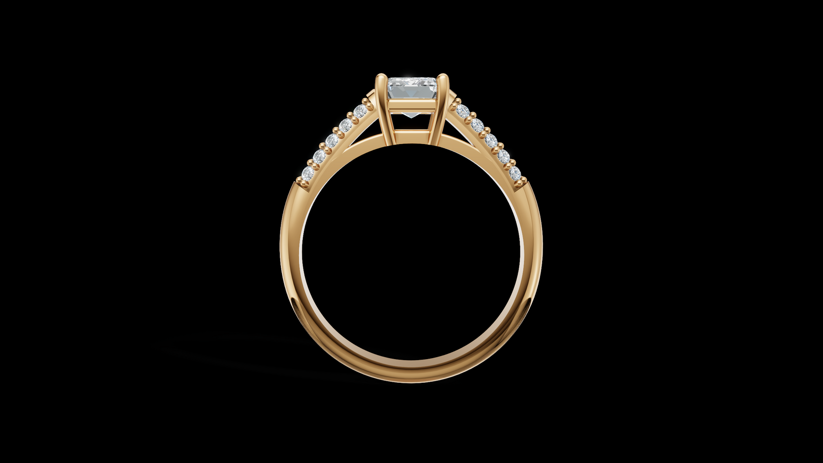 Catedral Doble Linea 1ct Emerald - Oro Amarillo - Imagen 2