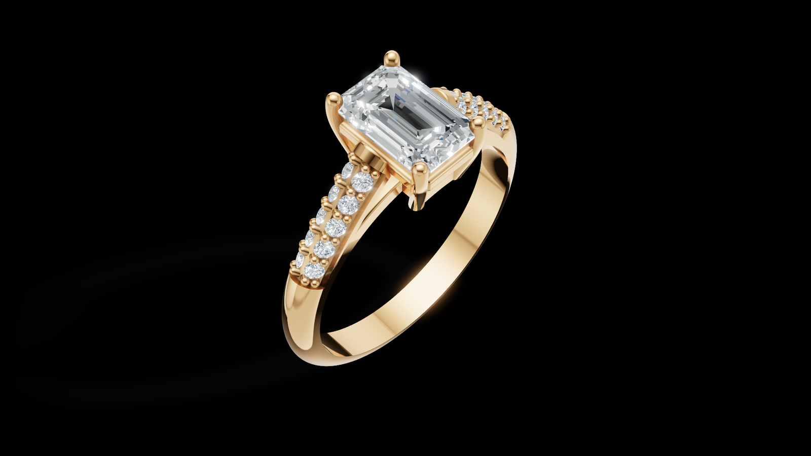 Catedral Doble Linea 1ct Emerald - Oro Amarillo - Imagen 3