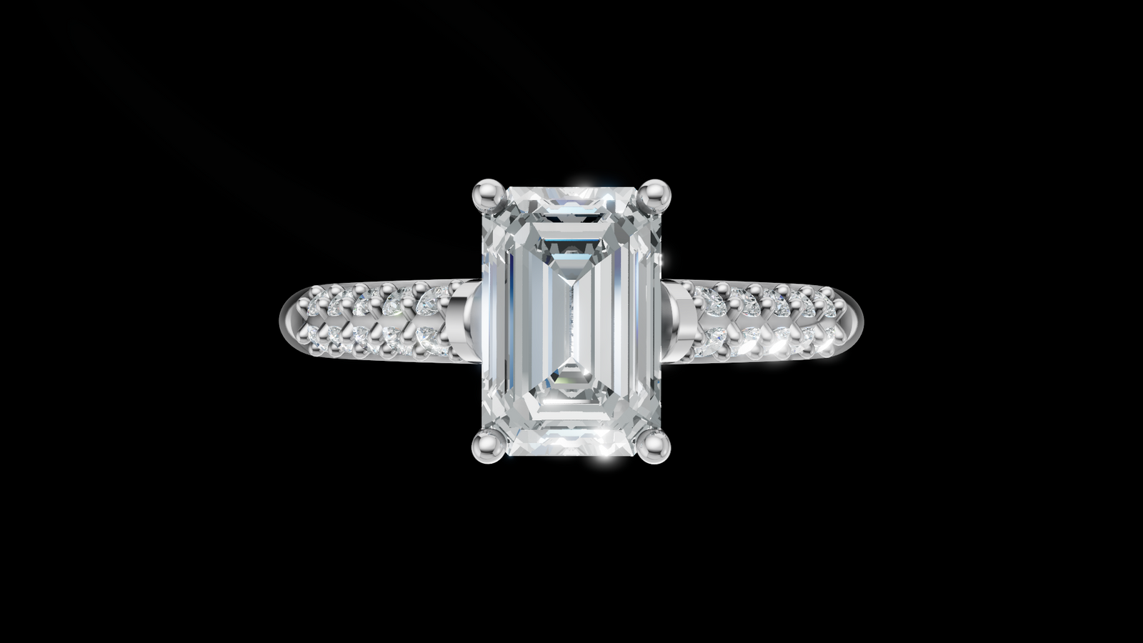 Catedral Doble Linea 1ct Emerald - Oro Blanco - Imagen 1