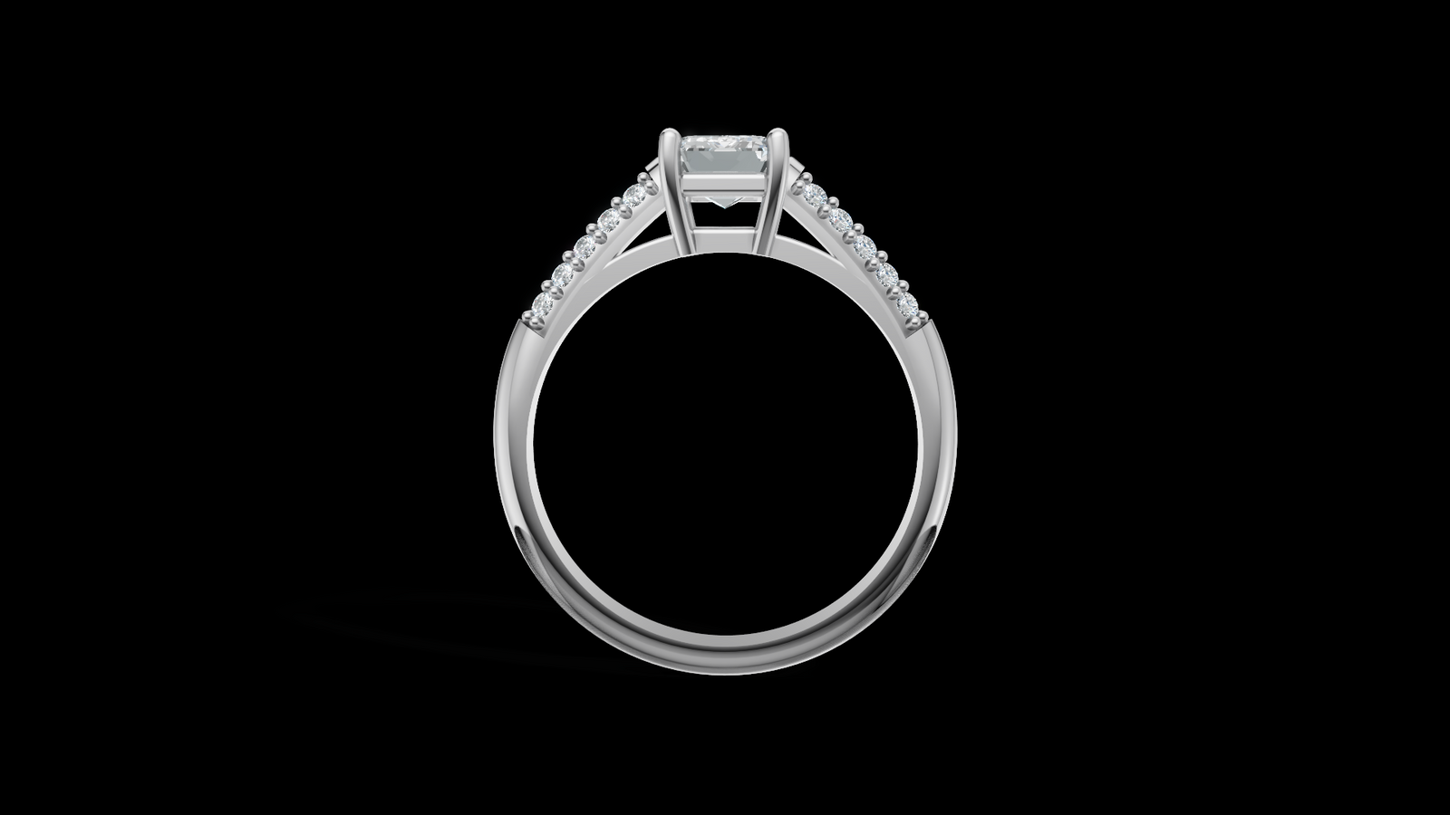 Catedral Doble Linea 1ct Emerald - Oro Blanco - Imagen 2