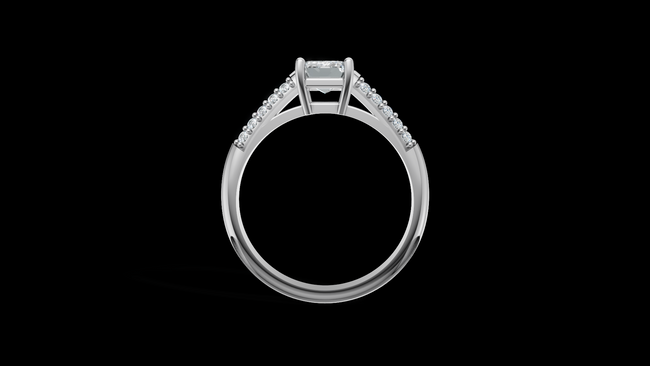 Catedral Doble Linea 1ct Emerald - Oro Blanco - Imagen 2