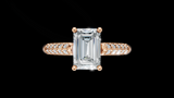 Catedral Doble Linea 1ct Emerald - Oro Rosa - Imagen 1
