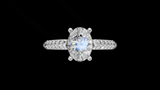 Catedral Doble Linea 1ct Oval - Oro Blanco - Imagen 1