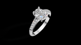 Catedral Doble Linea 1ct Oval - Oro Blanco - Imagen 3