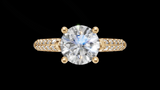 Catedral Doble Linea 1ct Round - Oro Amarillo - Imagen 1