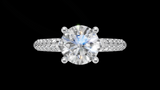 Catedral Doble Linea 1ct Round - Oro Blanco - Imagen 1