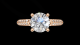 Catedral Doble Linea 1ct Round - Oro Rosa - Imagen 1