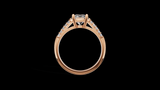 Catedral Doble Linea 1ct Round - Oro Rosa - Imagen 2