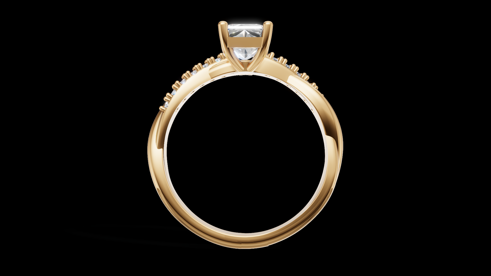 Twist Set 1ct Emerald - Oro Amarillo - Imagen 2