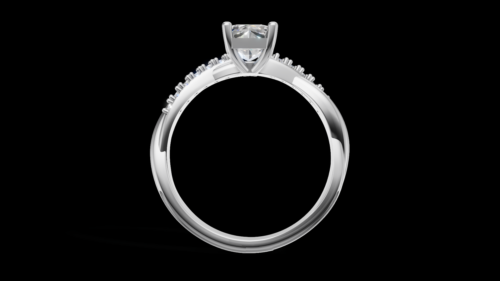 Twist Set 1ct Emerald - Oro Blanco - Imagen 2
