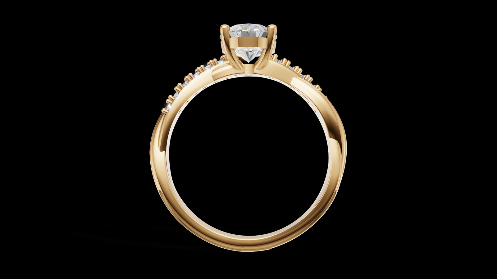 Twist Set 1ct Oval - Oro Amarillo - Imagen 2
