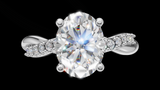 Twist Set 1ct Oval - Oro Blanco - Imagen 1