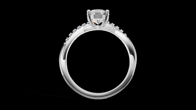 Twist Set 1ct Oval - Oro Blanco - Imagen 2