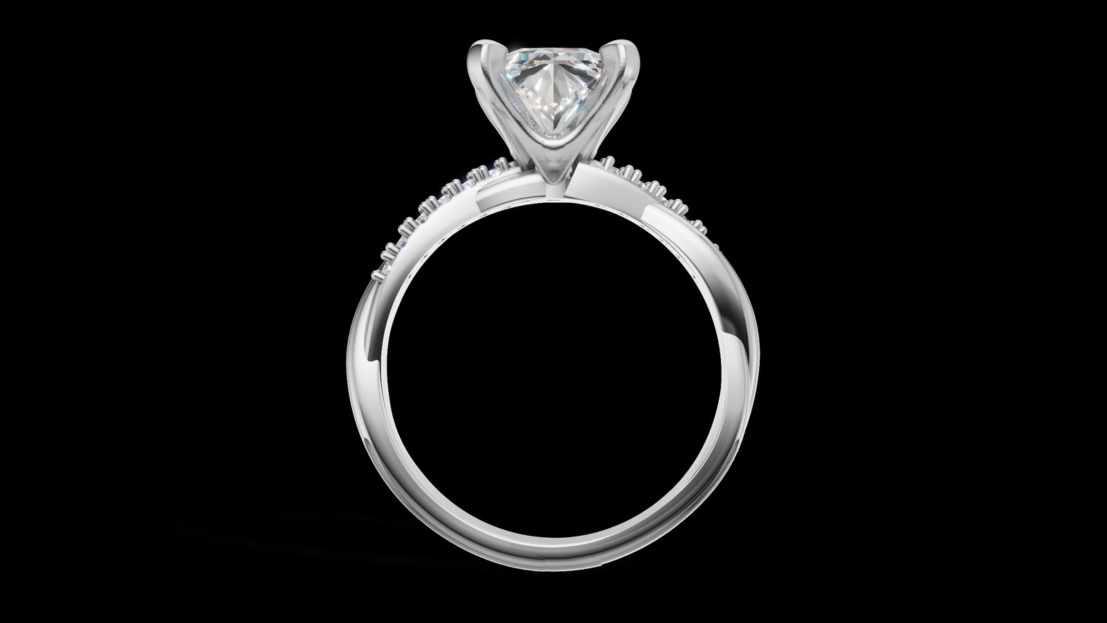 Twist Set 1ct Princess - Oro Blanco - Imagen 2