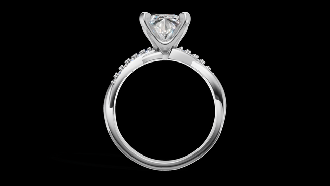 Twist Set 1ct Princess - Oro Blanco - Imagen 2