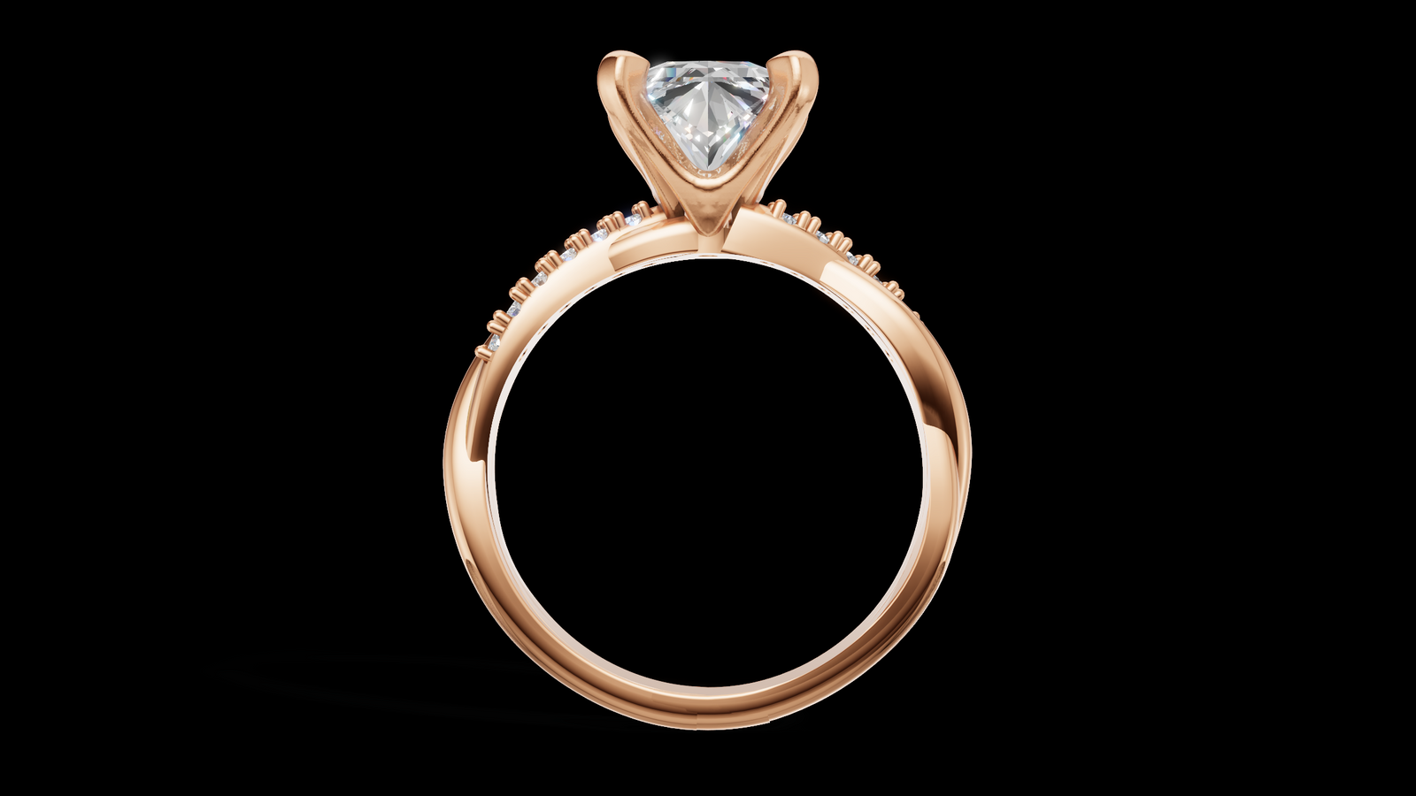 Twist Set 1ct Princess - Oro Rosa - Imagen 2