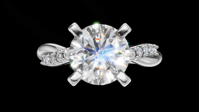 Twist Set 1ct Round - Oro Blanco - Imagen 1