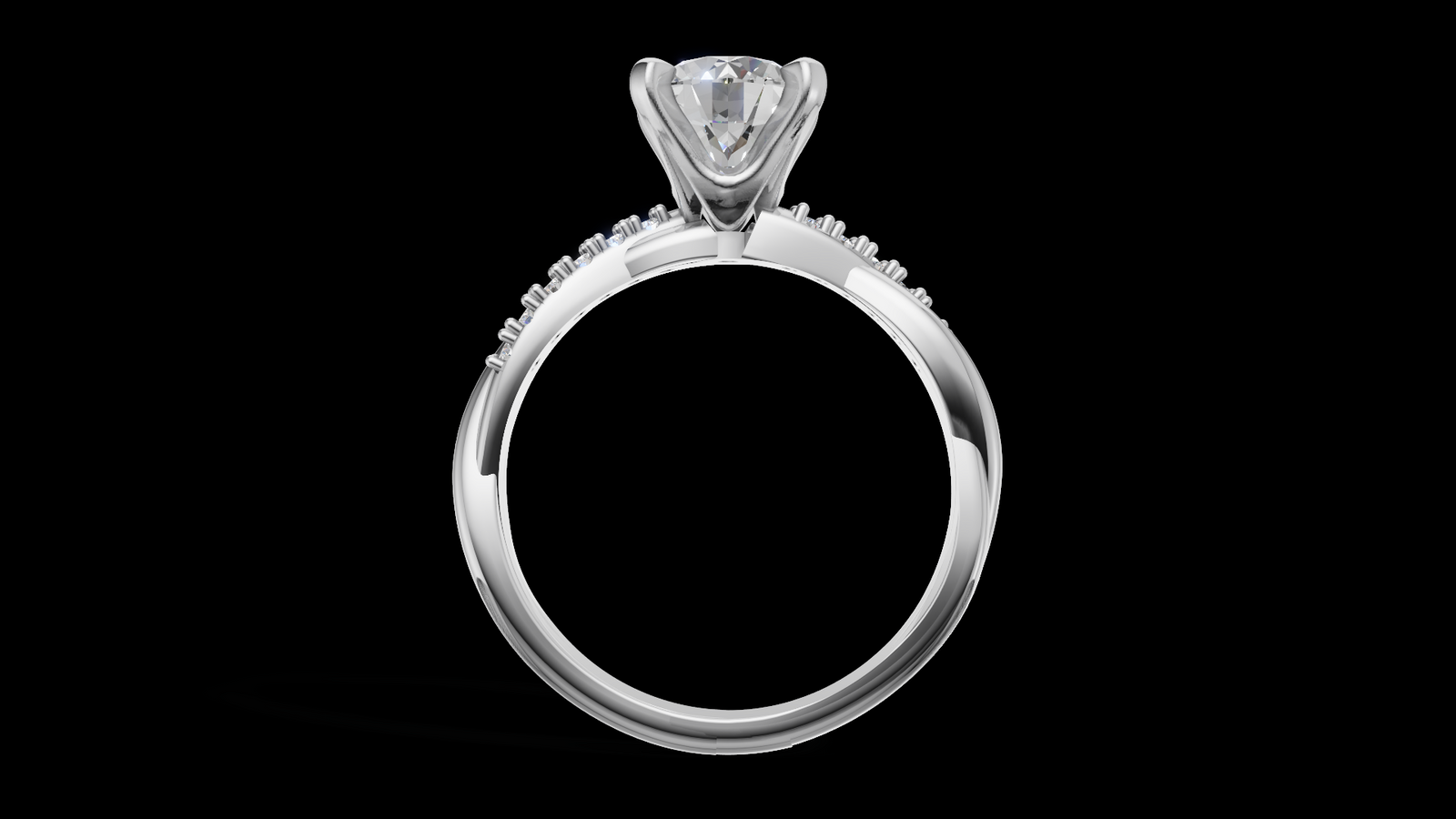 Twist Set 1ct Round - Oro Blanco - Imagen 2