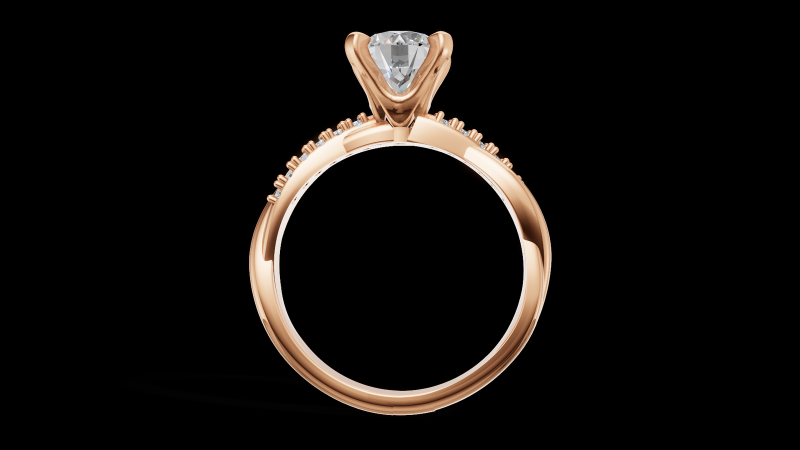 Twist Set 1ct Round - Oro Rosa - Imagen 2