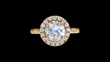 Halo Catedral 1.00ct Oval Round - Oro Amarillo - Imagen 1