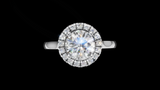 Halo Catedral 1.00ct Oval Round - Oro Blanco - Imagen 1