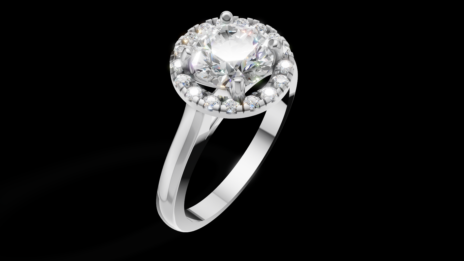 Halo Catedral 1.00ct Oval Round - Oro Blanco - Imagen 3
