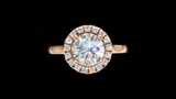 Halo Catedral 1.00ct Oval Round - Oro Rosa - Imagen 1