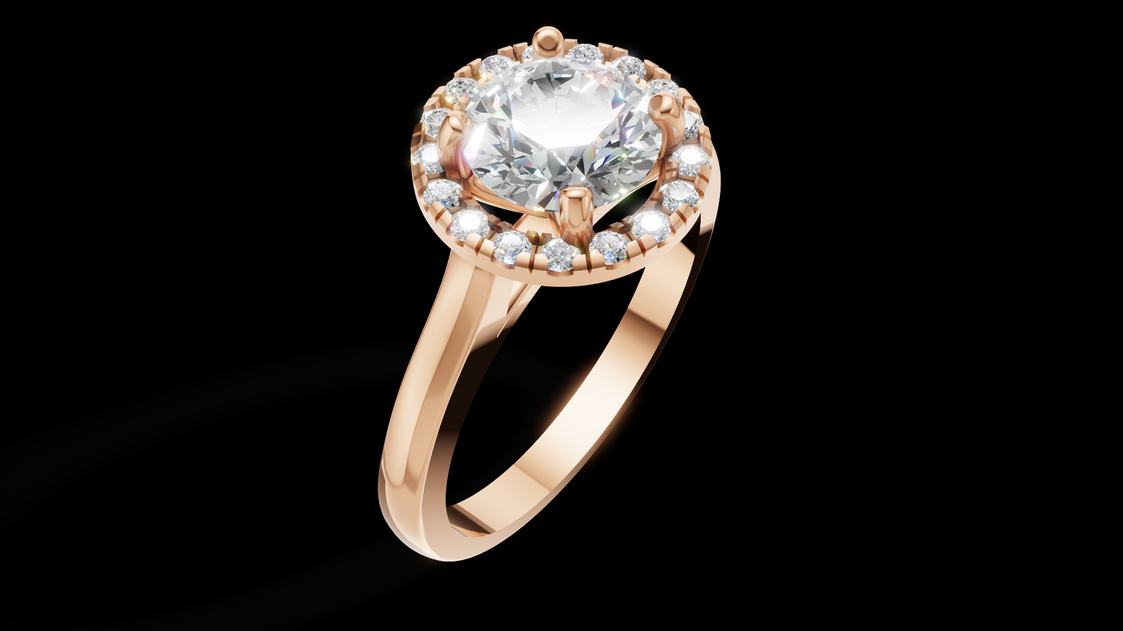Halo Catedral 1.00ct Oval Round - Oro Rosa - Imagen 3