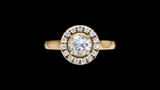 Halo Catedral 0.50ct Oval Round - Oro Amarillo - Imagen 1