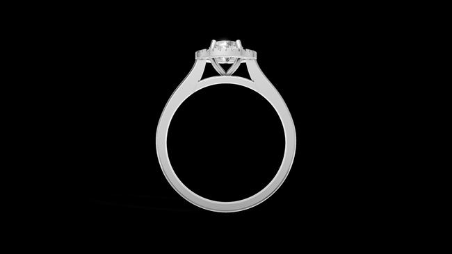 Halo Catedral 0.50ct Oval Round - Oro Blanco - Imagen 2
