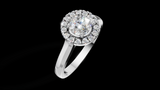 Halo Catedral 0.50ct Oval Round - Oro Blanco - Imagen 3