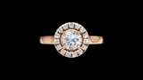 Halo Catedral 0.50ct Oval Round - Oro Rosa - Imagen 1