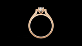 Halo Catedral 0.50ct Oval Round - Oro Rosa - Imagen 2