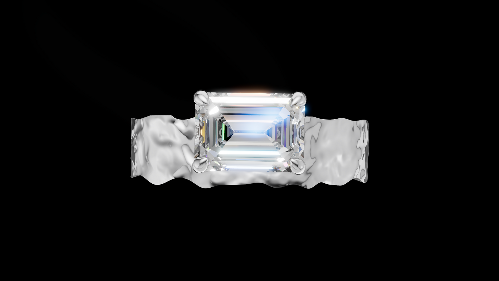 Martelé Emerald 1ct - Oro Blanco - Imagen 1