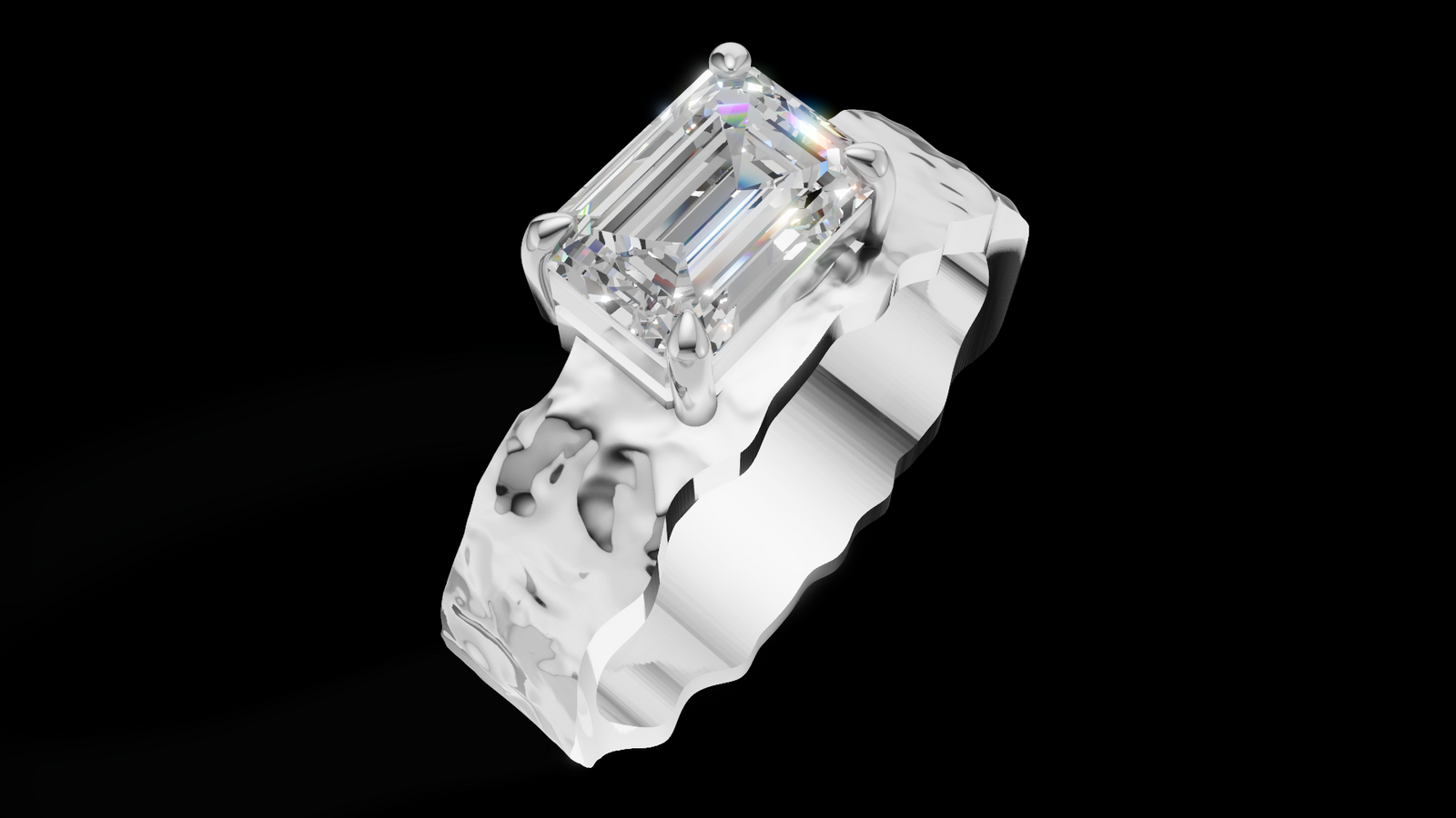 Martelé Emerald 1ct - Oro Blanco - Imagen 3
