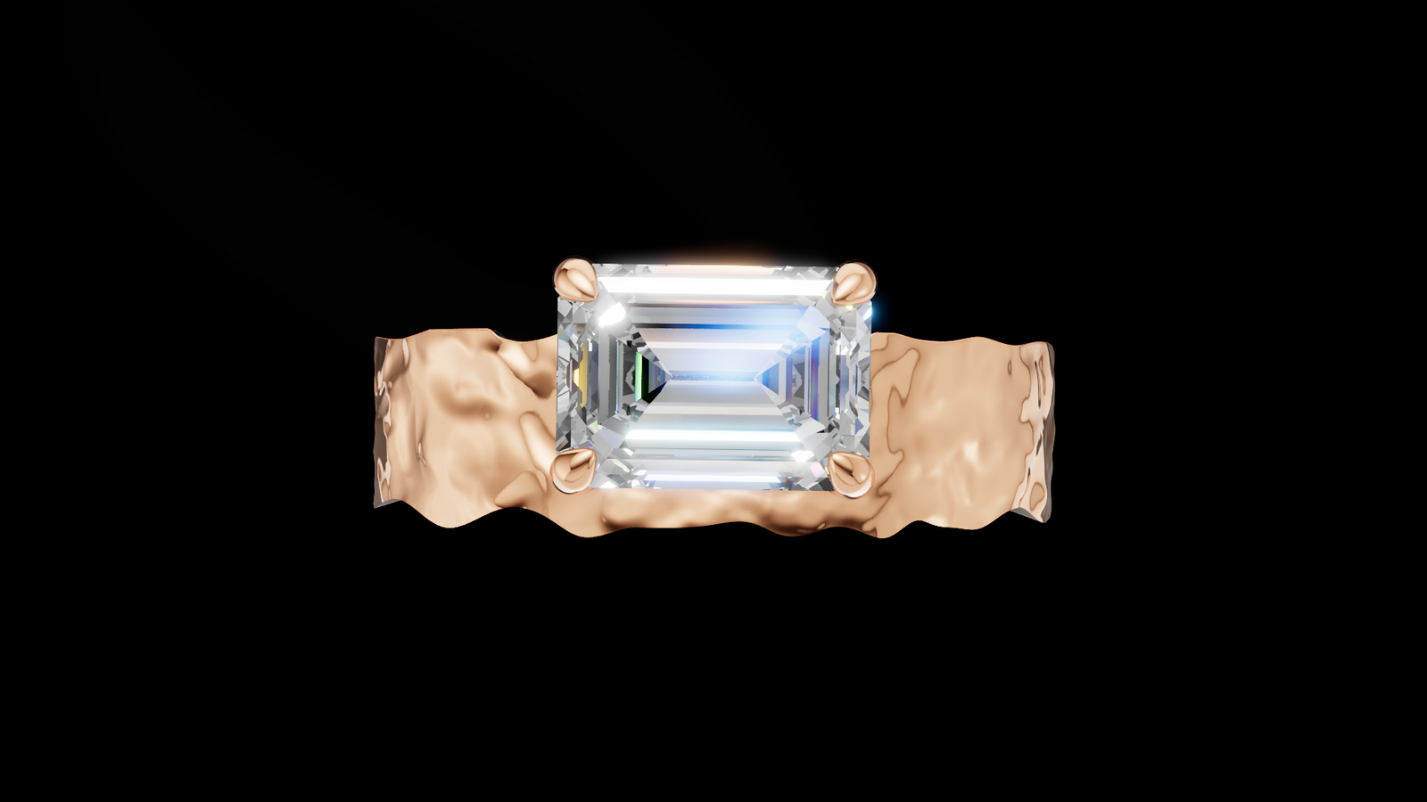 Martelé Emerald 1ct - Oro Rosa - Imagen 1