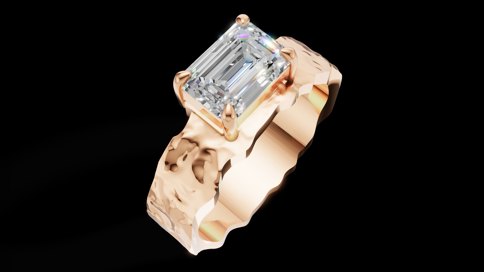 Martelé Emerald 1ct - Oro Rosa - Imagen 3