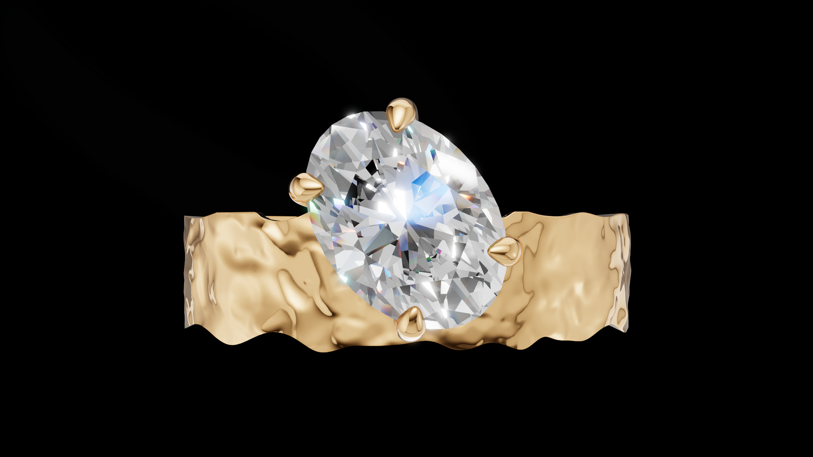 Martelé Oval 1ct - Oro Amarillo - Imagen 1