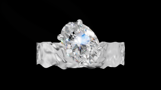 Martelé Oval 1ct - Oro Blanco - Imagen 1