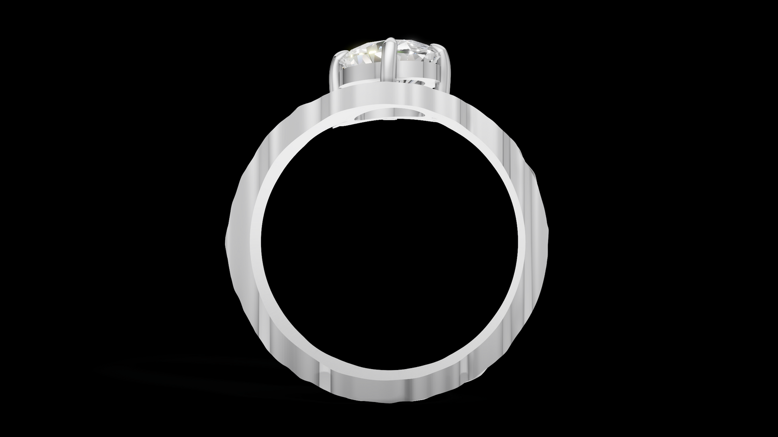 Martelé Oval 1ct - Oro Blanco - Imagen 2