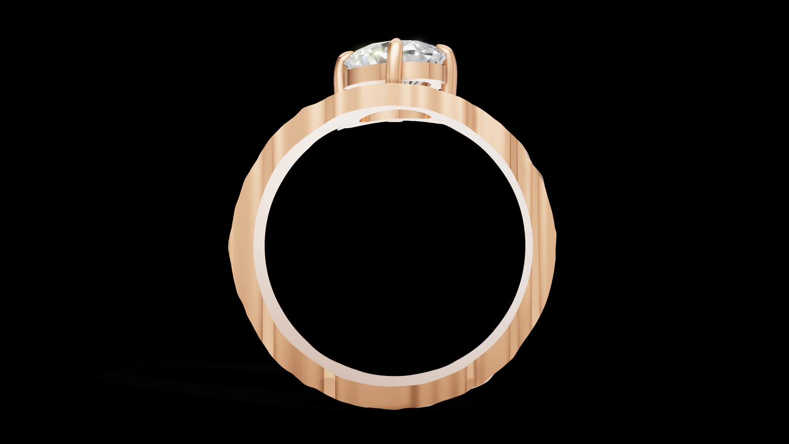 Martelé Oval 1ct - Oro Rosa - Imagen 2