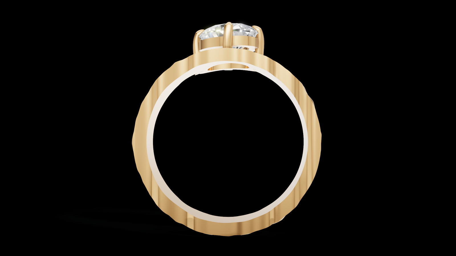 Martelé Oval 1ct - Oro Amarillo - Imagen 2