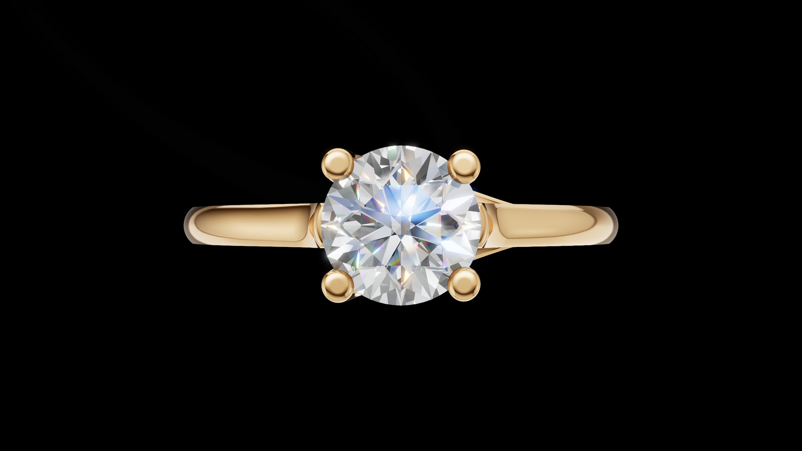 Catedral Cruzada 0.50ct Round - Oro Amarillo - Imagen 1