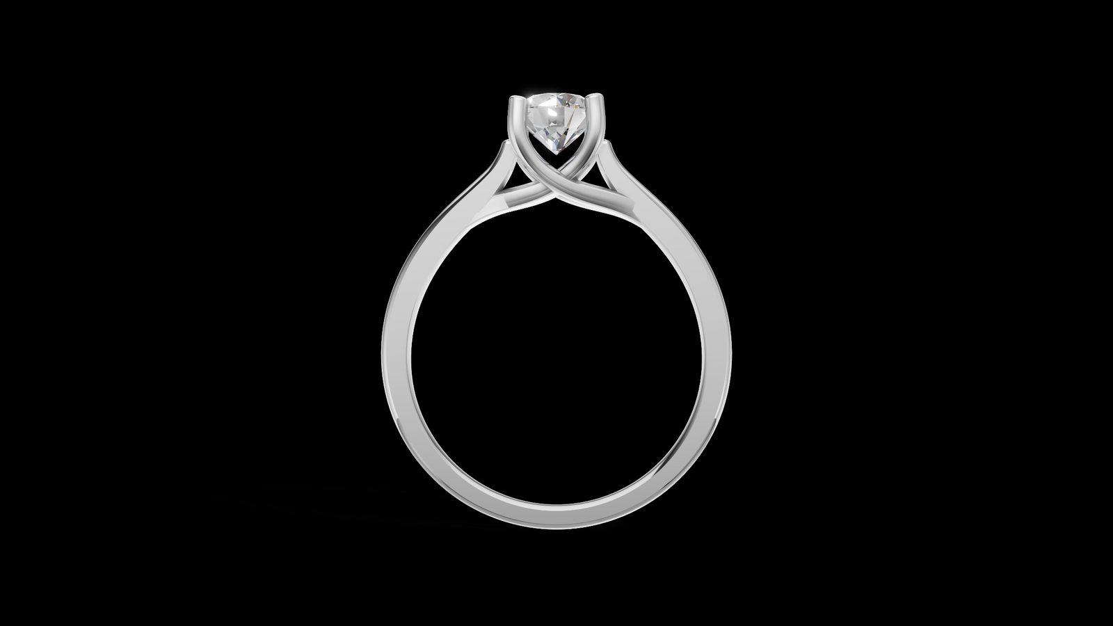 Catedral Cruzada 0.50ct Round - Oro Blanco - Imagen 2