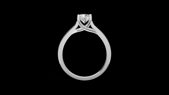 Catedral Cruzada 0.50ct Round - Oro Blanco - Imagen 2