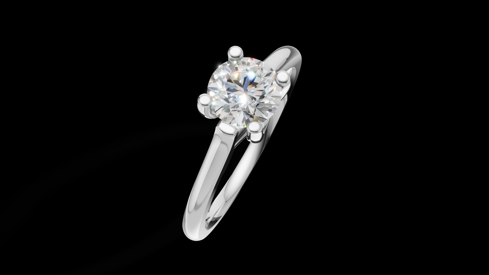 Catedral Cruzada 0.50ct Round - Oro Blanco - Imagen 3