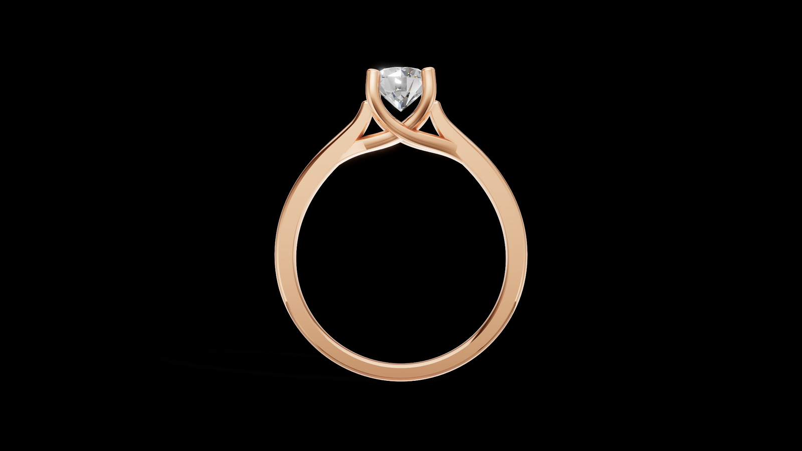 Catedral Cruzada 0.50ct Round - Oro Rosa - Imagen 2