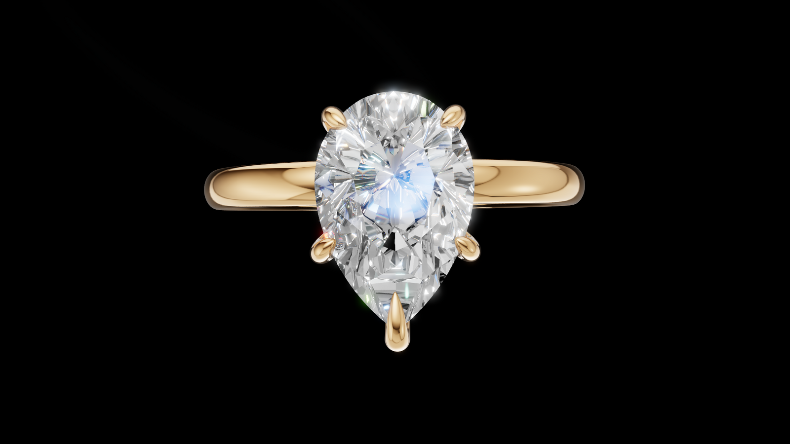 Media Caña 1.5ct Pera - Oro Amarillo - Imagen 1