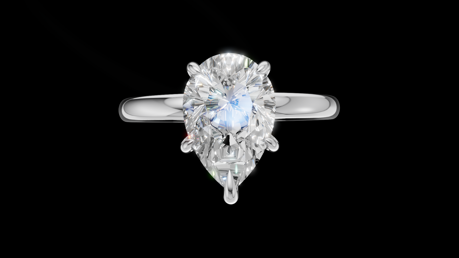 Media Caña 1.5ct Pera - Oro Blanco - Imagen 1