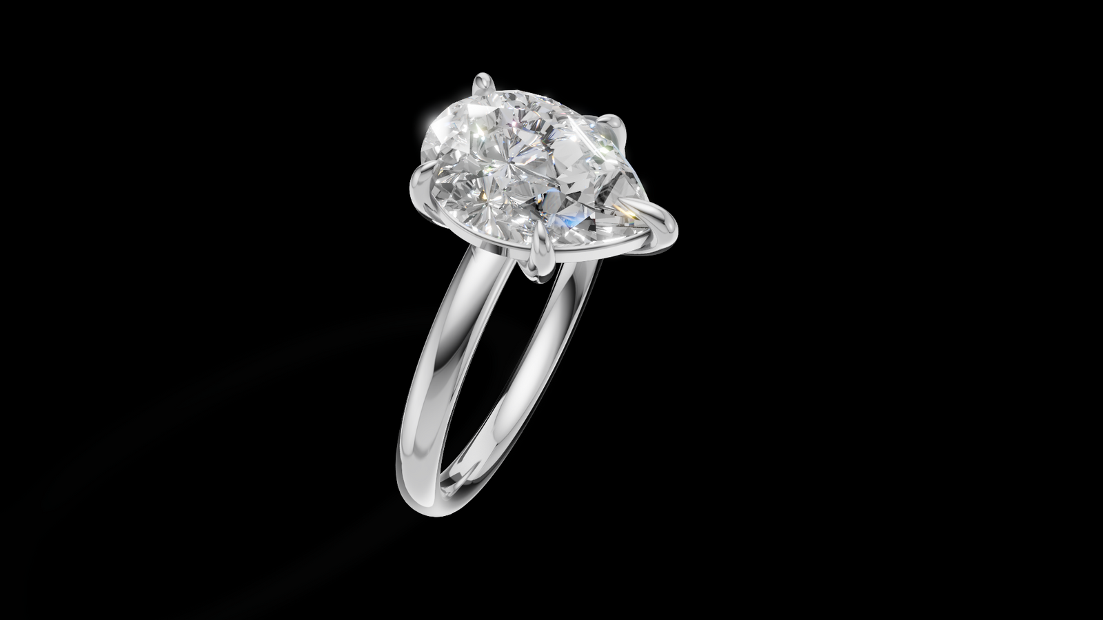 Media Caña 1.5ct Pera - Oro Blanco - Imagen 3